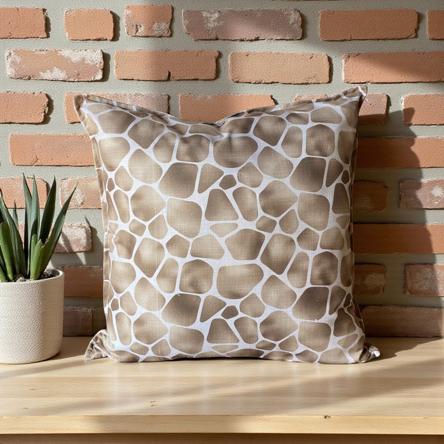 Safari Luxe Textured Giraffe Hide Cushion Cover - Natural