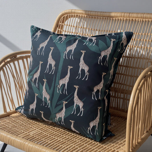 Safari Luxe Giraffe Cushion Cover - Dark Golden