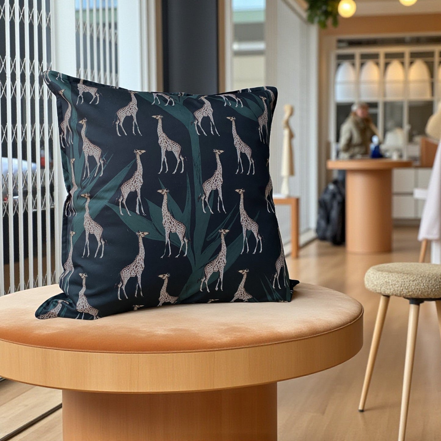 Safari Luxe Giraffe Cushion Cover - Dark Golden