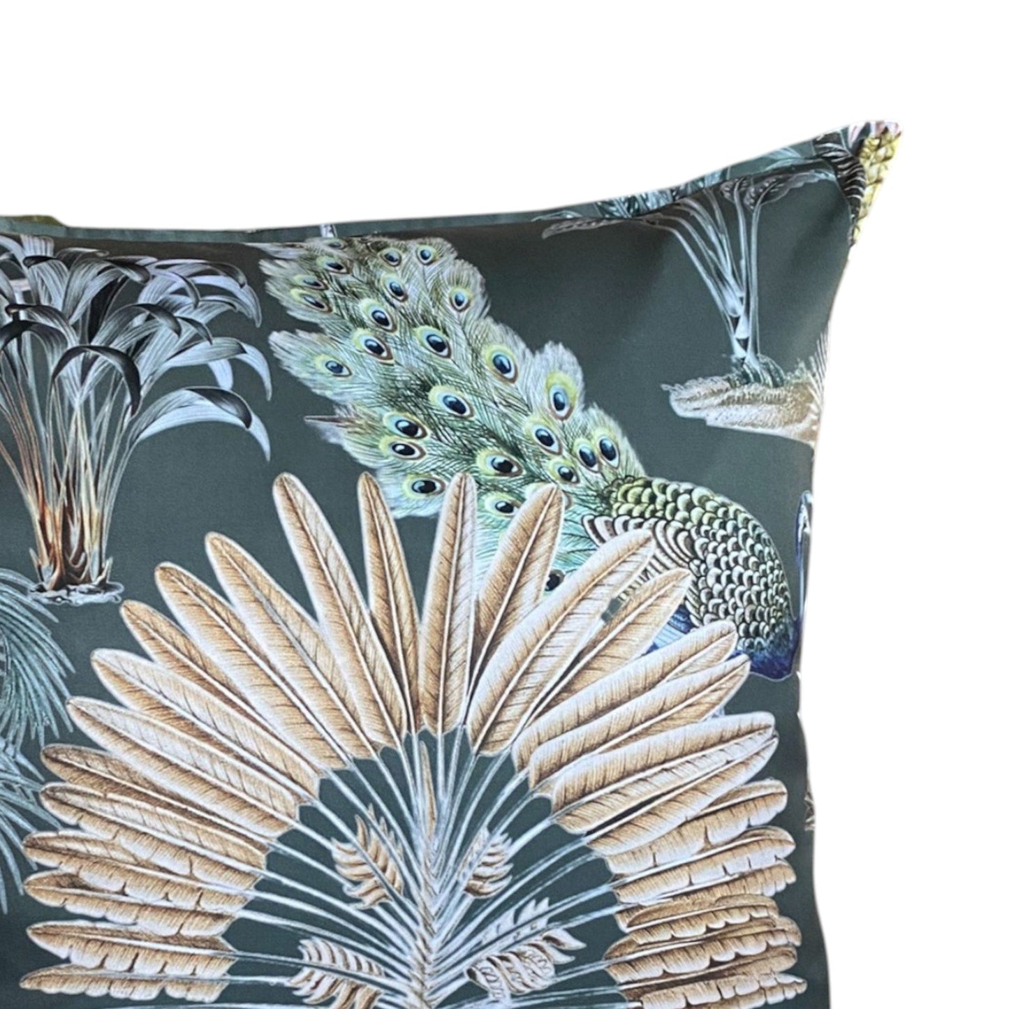 Exotic Palm Cushion Cover - Emerald Green