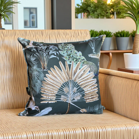 Exotic Palm Cushion Cover - Emerald Green