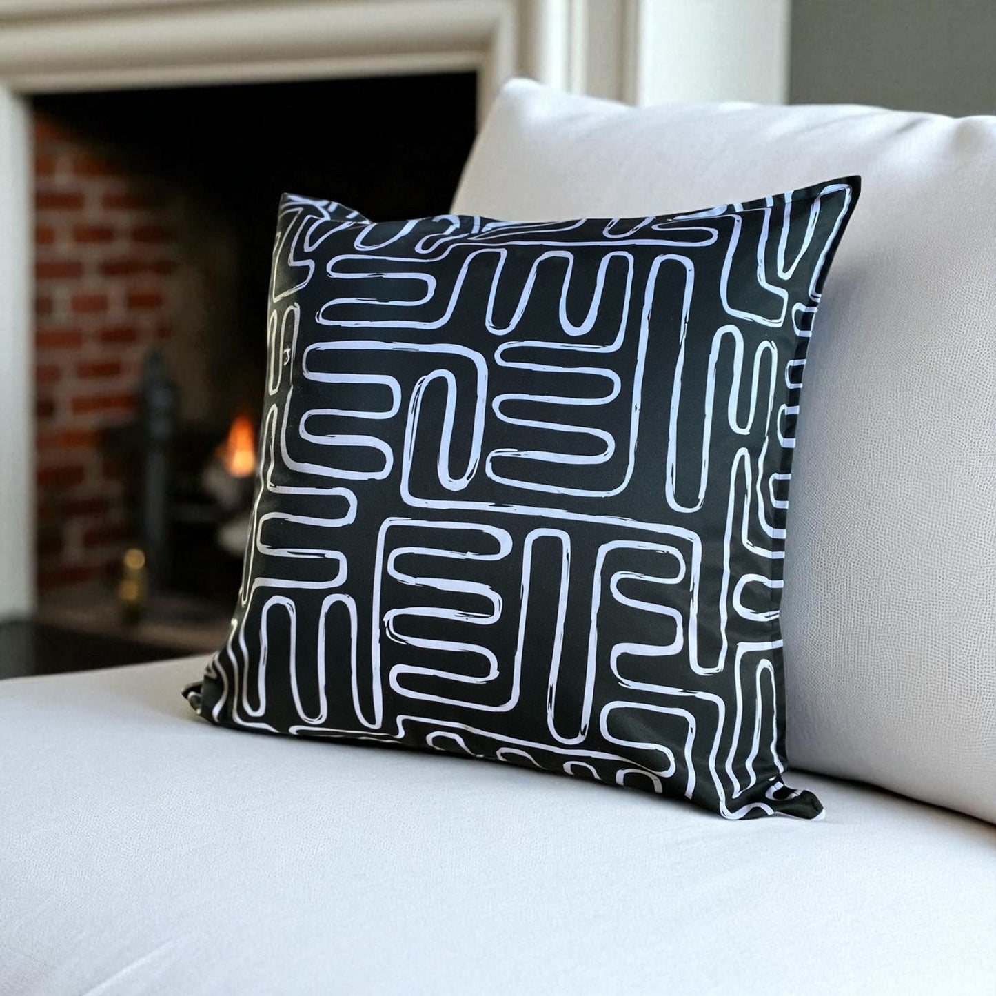 Safari Luxe Abstract Geometic Cushion Cover - Dark