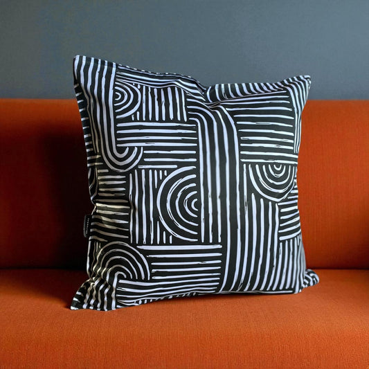 Safari Luxe Art Deco Geometic Cushion Cover - Dark