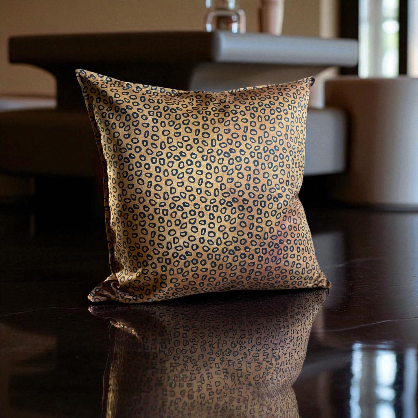 Safari Luxe Watercolour Spot Cushion Cover - Rust
