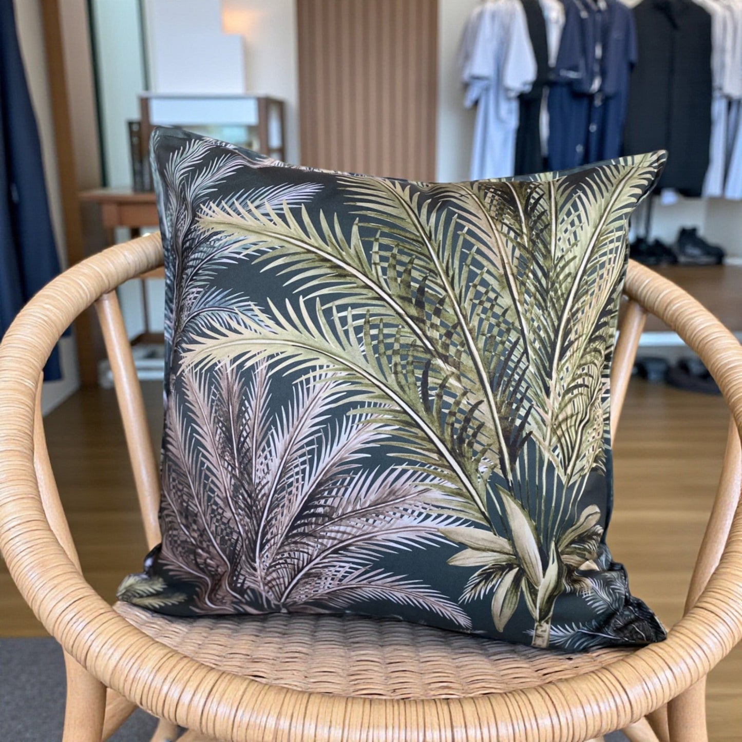 Exotic Tropic Palm Cushion Cover - Emerald Green