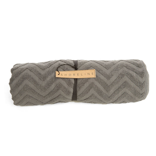 Shoreline 100% Cotton Embossed Bath Towel Grey