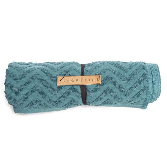 Shoreline 100% Cotton Embossed Bath Towel Jade