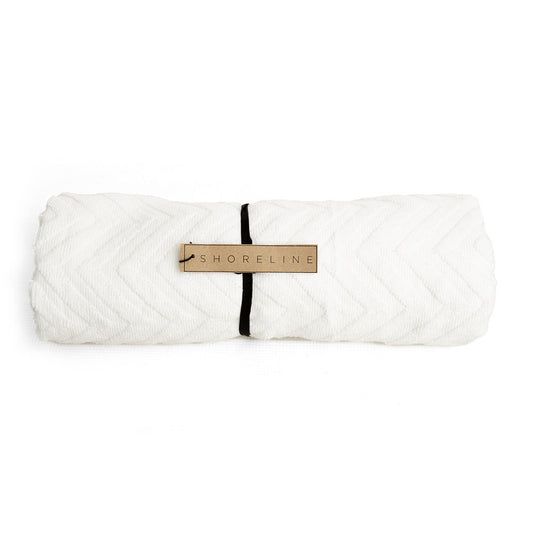 Shoreline 100% Cotton Embossed Bath Towel White
