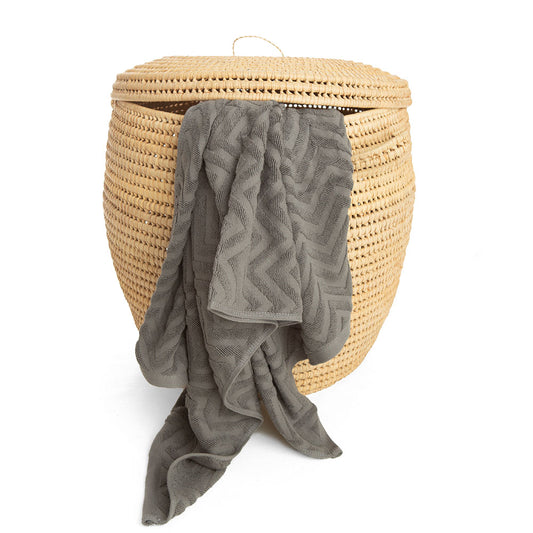Shoreline 100% Cotton Embossed Bath Towel Grey