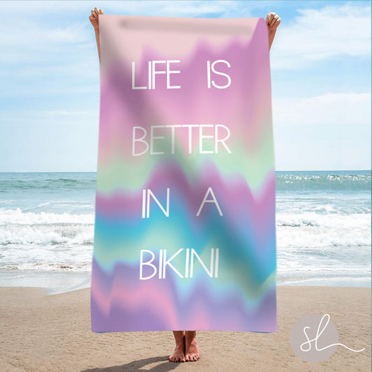 Shoreline Life is Better Microfiber Standard Beach Towel